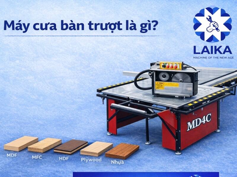 Thiết bị cắt gỗ dạng bàn trượt dùng trong xưởng mộc